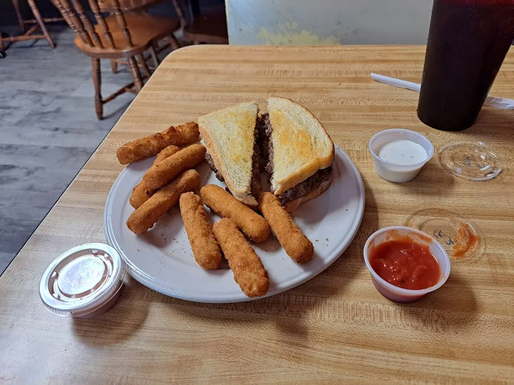 Frisco Burger and Cheese Sticks
